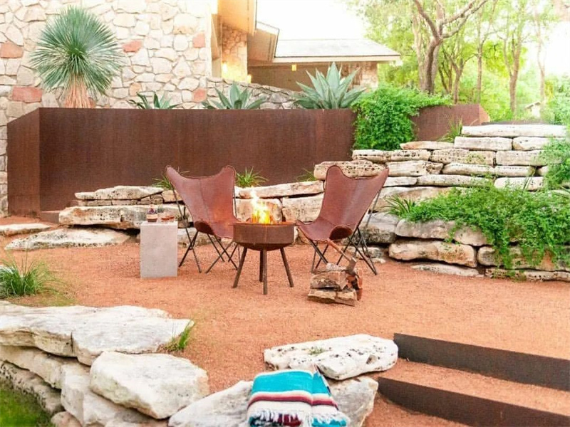 Modern corten steel garden edging For Park Project